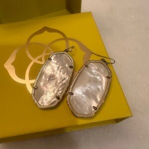 Kendra Scott White Large Gold Earrings
